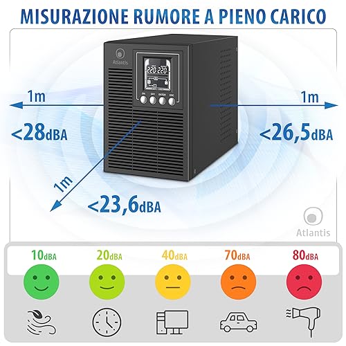 UPS ATLANTIS A03-OP1002XLN Server Online 1000VA (700W) Tower doppia batteria USB/EPO/RS232 1xIEC 2xSchuko LCD - Disponibile in 2-4 giorni lavorativi ATLANTIS