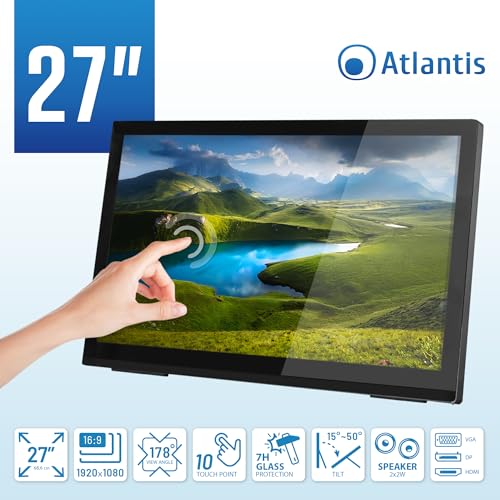Atlantis T27 A05-T27A-VHDM Monitor 27" 60Hz Full HD 14ms Touch Multimediale Hub USB HDMI/DisplayPort/VGA Atlantis Land