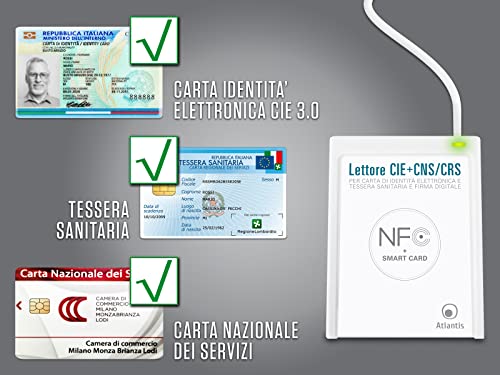 Atlantis Land Lettore Combo CIE 3.0 + CNS/CRS/TS - Disponibile in 2-4 giorni lavorativi Atlantis Land