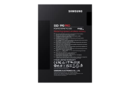 SSD SAMSUNG  1TB 990 PRO M.2(2280) PCI4.0 X4-NVME  READ FINO A:7450MB/S-WRITE FINO A:6900MB/S MZ-V9P1T0BW - Disponibile in 2-4 giorni lavorativi Samsung