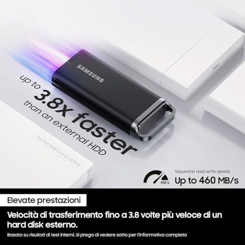 Samsung T5 EVO Storage Esterno SSD 2TB USB 3.2 460 MB/s - Disponibile in 2-4 giorni lavorativi Samsung