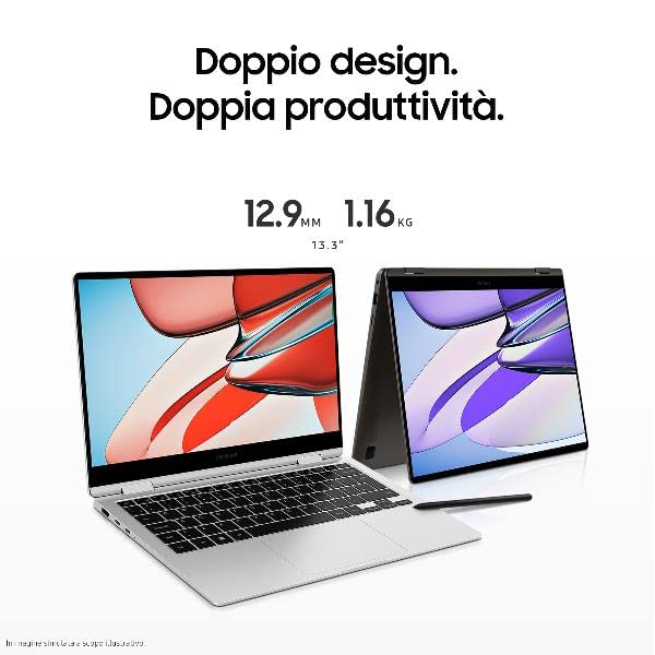 Samsung Galaxy Book3 360 Intel Core i7-1360P 16GB Intel Iris Xe SSD 512GB 13.3" Touch FullHD Win 11 Pro - Disponibile in 2-4 giorni lavorativi Samsung