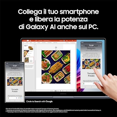 Samsung Galaxy Book4 Edge Snapdragon X Elite 16GB Qualcomm Adreno 512GB 16" WQXGA+  Windows 11 - Disponibile in 2-4 giorni lavorativi Samsung
