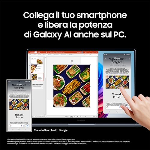 Samsung Galaxy Book4 Edge Snapdragon X Elite 16GB Qualcomm Adreno 512GB 14" WQXGA+  Windows 11 - Disponibile in 2-4 giorni lavorativi Samsung