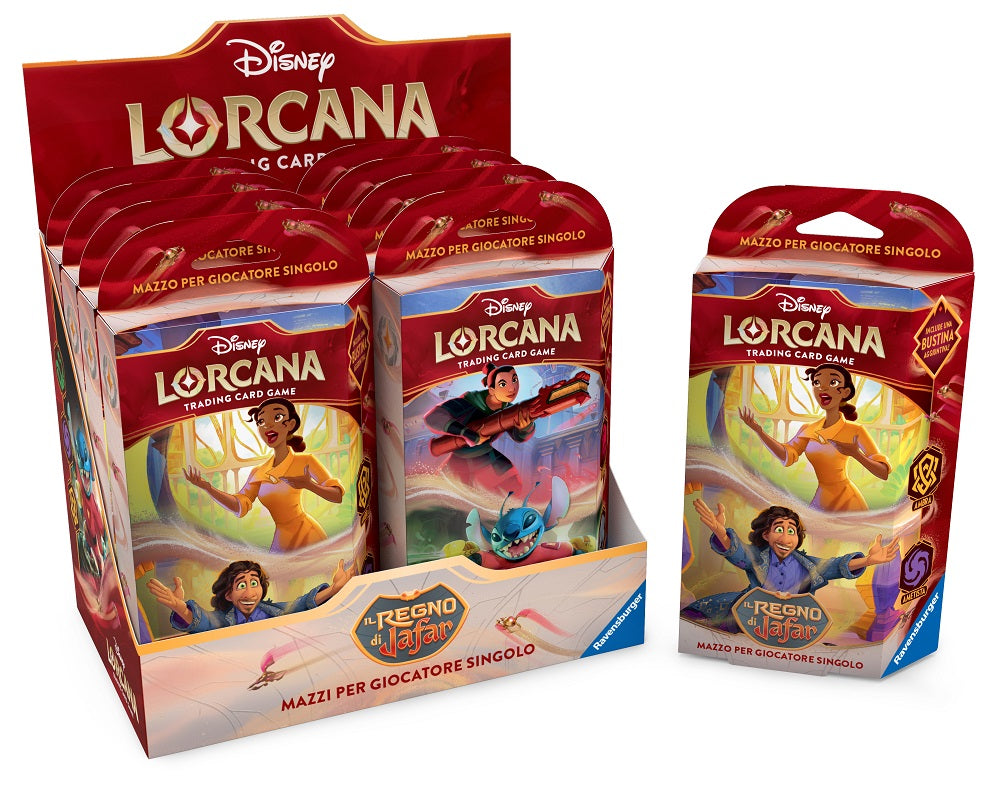 RAVENSBURGER DISNEY: LORCANA - SET 8 IL REGNO DI JAFAR STARTER DECK DISPLAY (8 MAZZI) - ITA - Disponibile in 2/3 giorni lavorativi Ravensburger TCG
