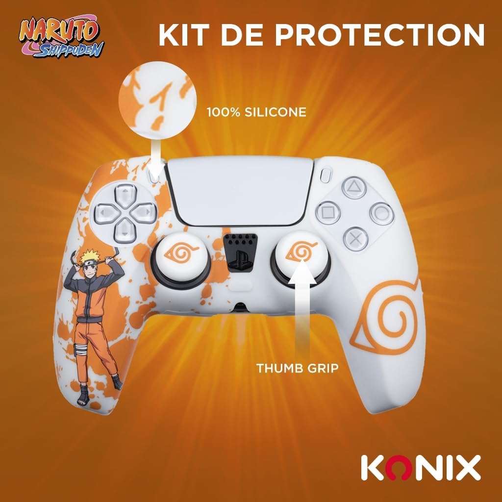 PS5 KONIX NARUTO PROTECTION KIT DUALSENSE WHITE Naruto - Disponibile in 2/3 giorni lavorativi GED