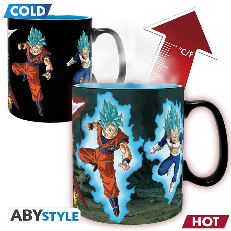 ABYSTYLE DRAGON BALL SUPER - Tazza termosensibile 460 ml: "Saiyans vs Black Abystyle
