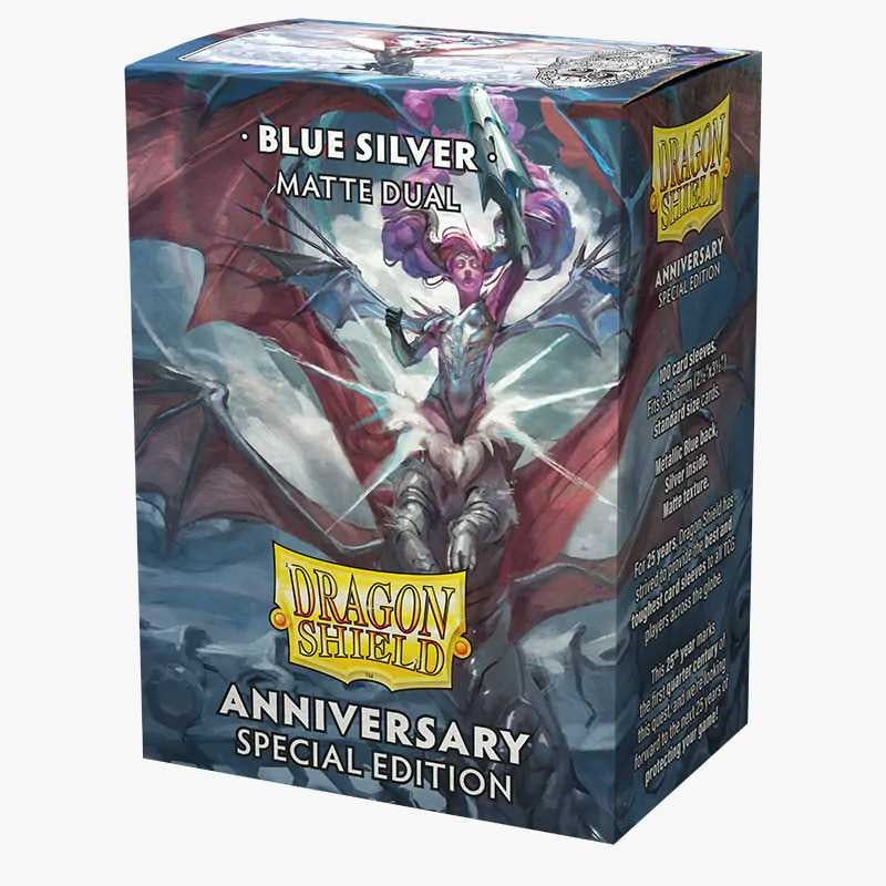 DRAGON SHIELD Dual Matte Sleeves Special Edition - Blue Silver (100 Sleeves) - Disponibile in 2/3 giorni lavorativi Dragon Shield