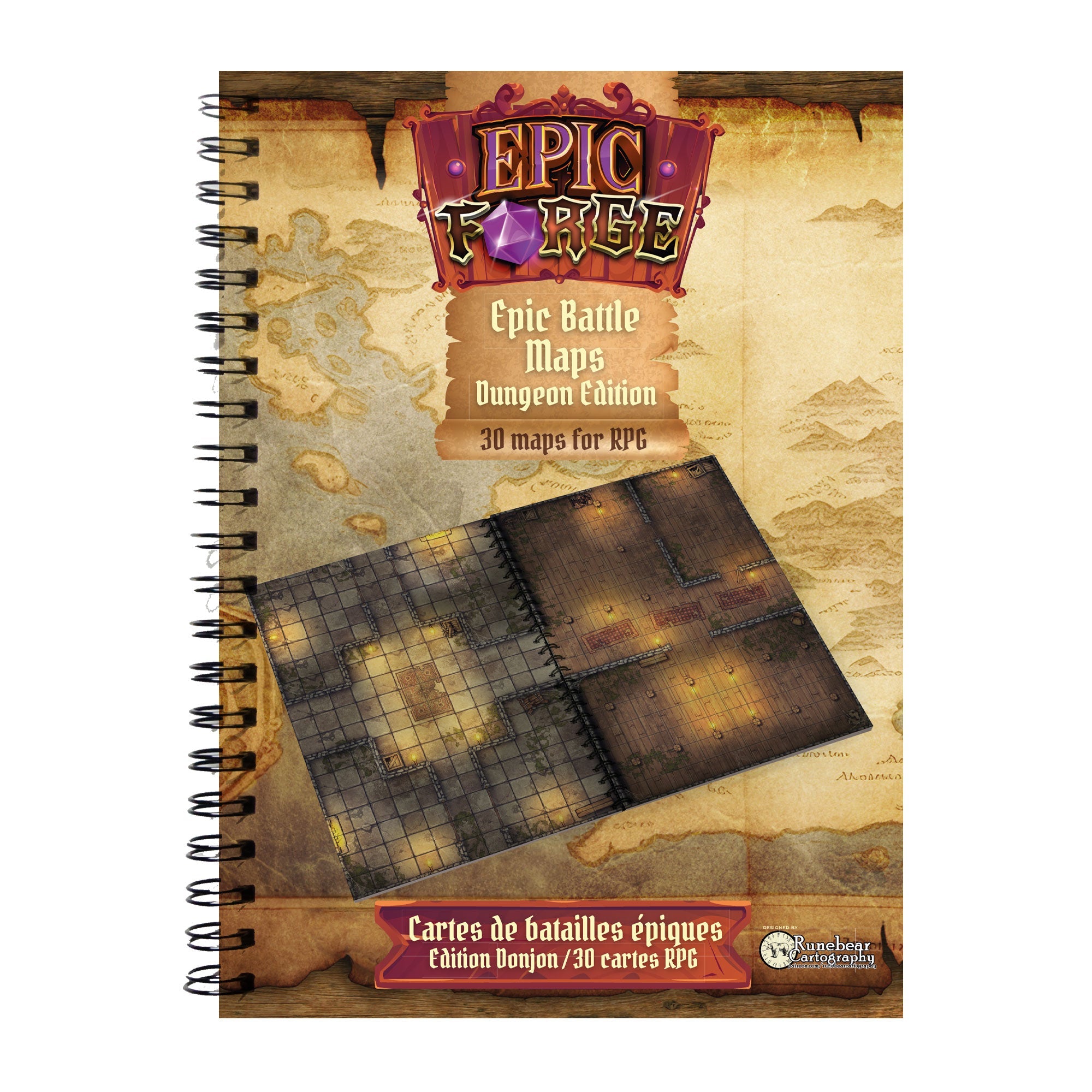 EPIC FORGE  Battlemaps book : Dungeons (305x420 mm) Hardcover - Disponibile in 2/3 giorni lavorativi Trade Invaders