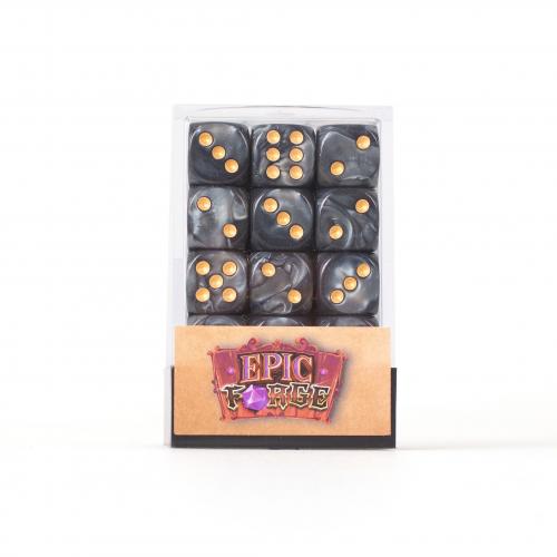 EPIC FORGE  36 Dices pack  6 sides - 12mm - Black Trade Invaders