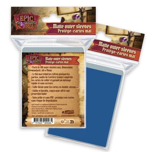 EPIC FORGE  Outer sleeves Mat (66*91 mm) x100 (100 microns) - BLUE Trade Invaders