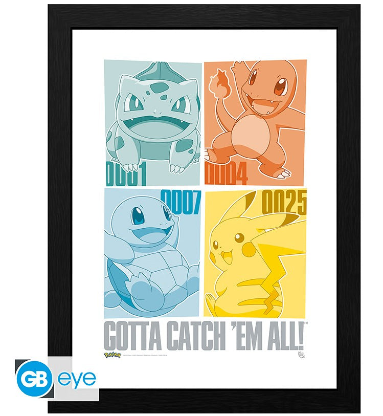 ABYSTYLE POKEMON - Poster incorniciato: "Pikachu & Kanto Starters" (30x40) Abystyle
