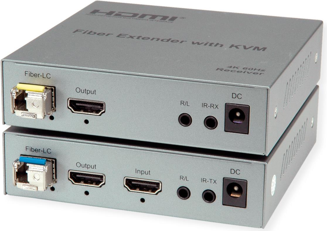 ROLINE KVM-Verlngerung via LWL USB+ HDMI 4K60 20km (14.01.3363) - Disponibile in 6-7 giorni lavorativi