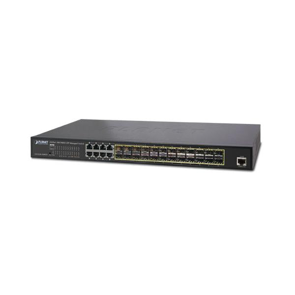Planet GS-5220-16S8CR switch di rete Gestito L2+ Gigabit Ethernet (10/100/1000) Nero 1U Supporto Power over Ethernet (PoE) - Disponibile in 6-7 giorni lavorativi