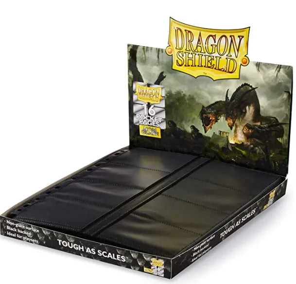 DRAGON SHIELD 16-Pocket Clear - Center Loader Pages Display (50 Pages) Dragon Shield