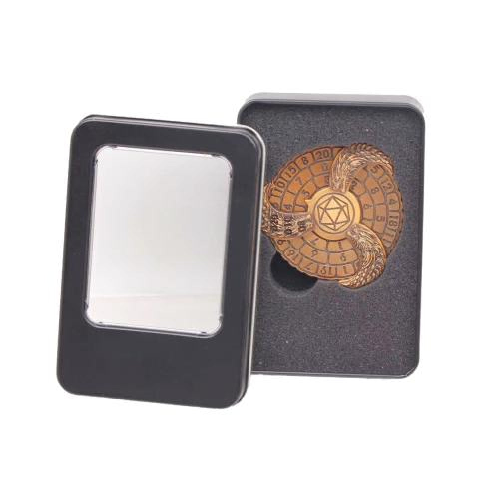 EPIC FORGE  Gold spinner dice in metal box Trade Invaders