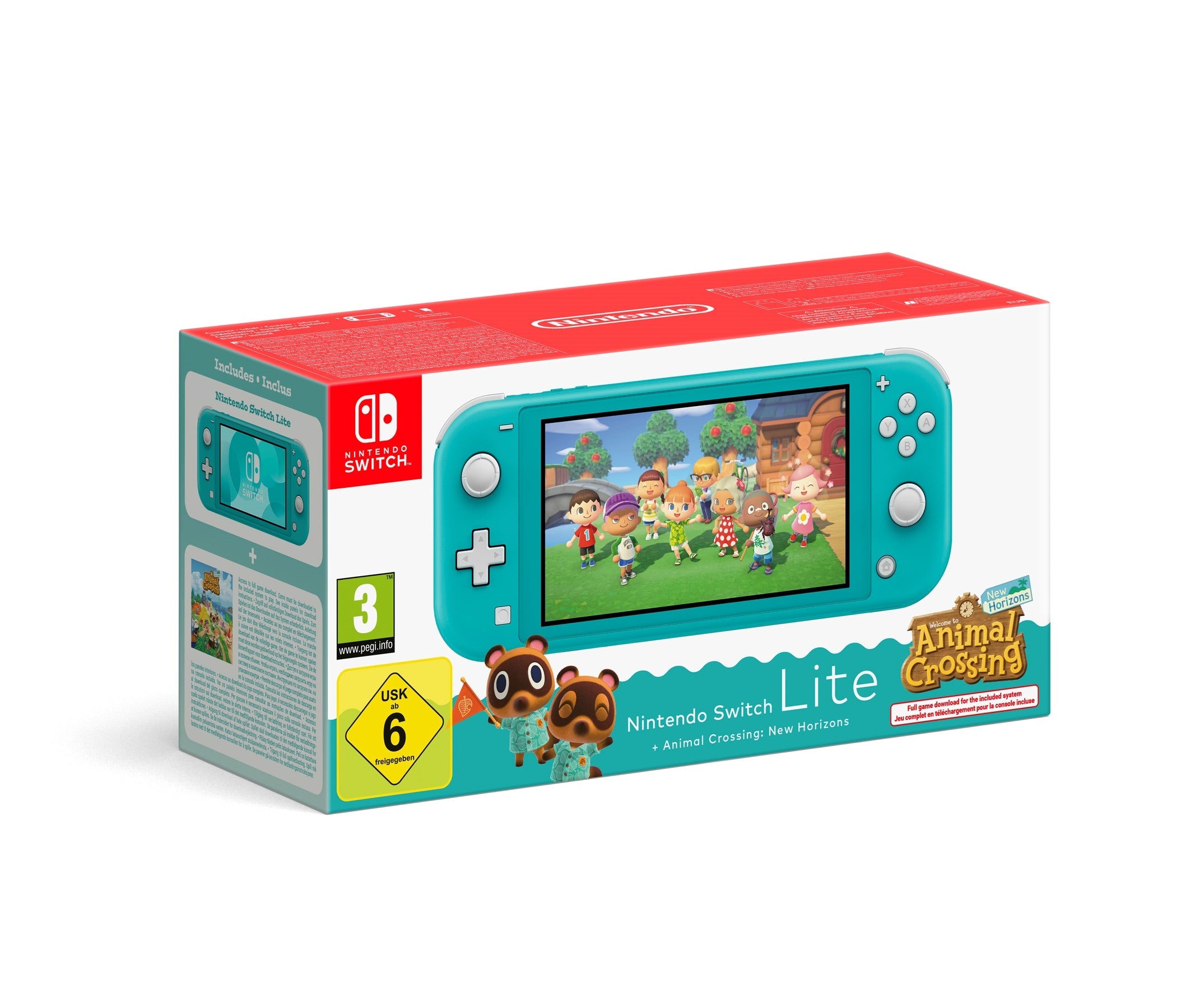 NINTENDO Console Nintendo Switch Lite Digital + Animal Crossing: New Horizons  (turchese) Nintendo Console