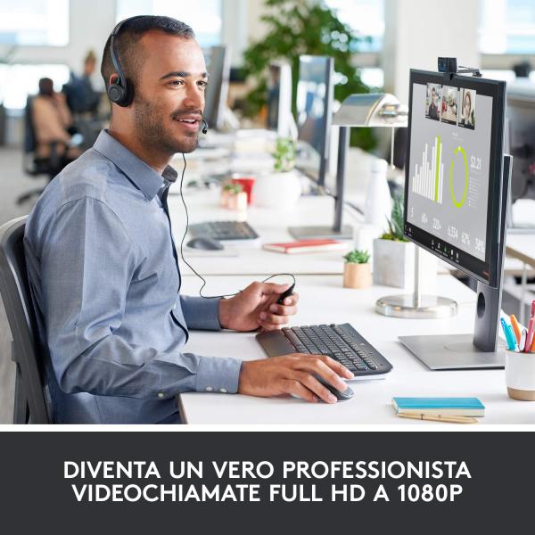 Logitech C920 HD Pro Webcam Videochiamata Full HD - Disponibile in 3-4 giorni lavorativi
