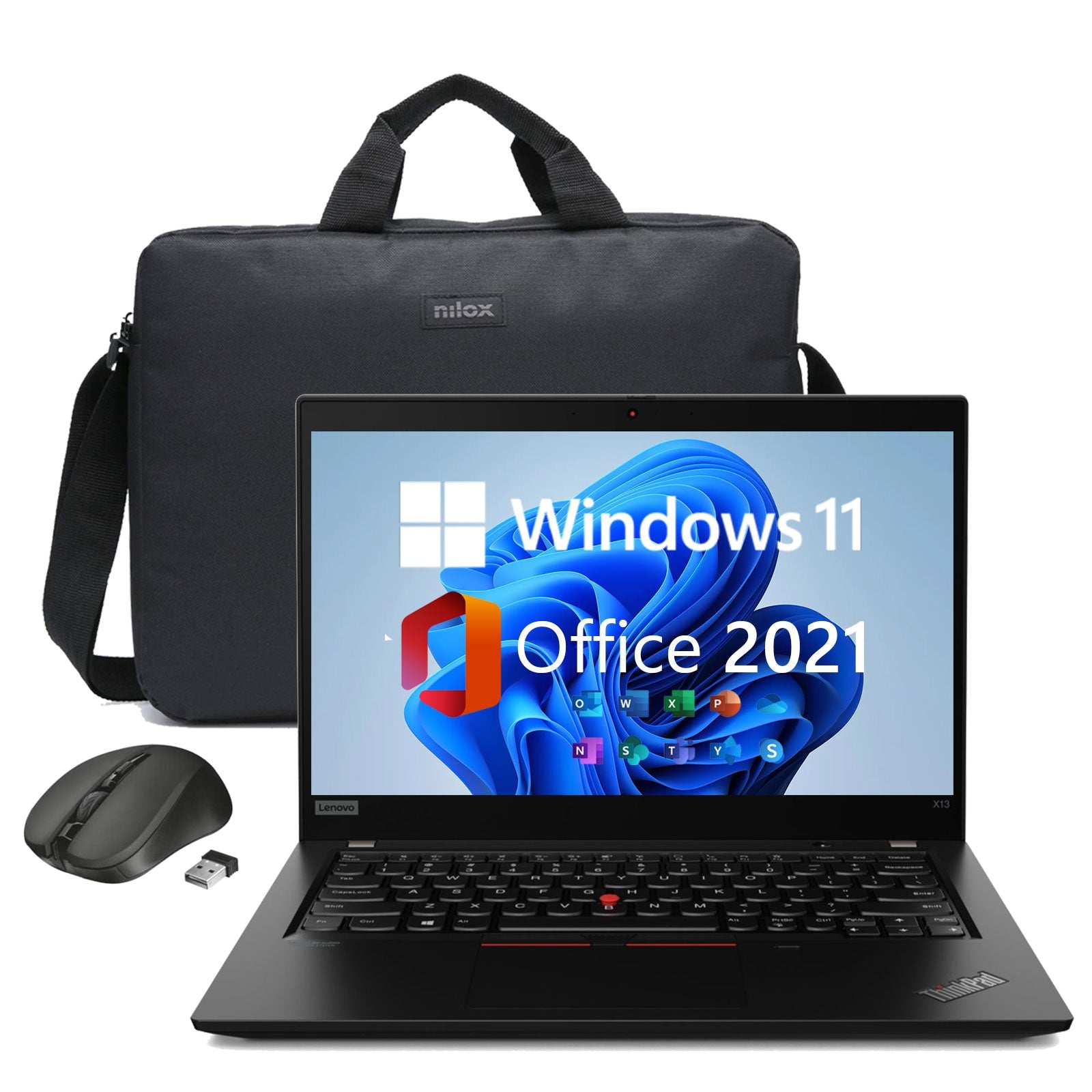 Lenovo ThinkPad X13 Gen1 13.3" Full HD PC Notebook AMD Ryzen 5 4650U Ram 16Gb SSD 1Tb Win 11 Office 2021 + Borsa e Mouse (Ricon GameSIDE&Tech