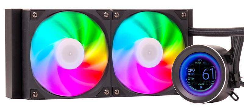 Dissipatore a liquido ARCTIC SPHERE LCD 240 - 240mm- Skt Universale- PWM fan- LCD 2.8" con software - Disponibile in 3-4 giorni lavorativi
