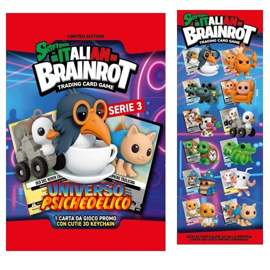 Skifidol Italian Brainrot - Portachiavi 3D + Carta Speciale Universo Psichedelico Display (12 pezzi) Skifidol