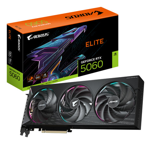 Scheda video GPU Gigabyte AORUS GeForce RTX 5060 ELITE 8G - OC Edition - Consegna gratuita in circa 7 giorni lavorativi Gigabyte