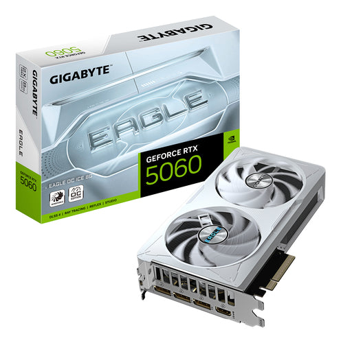 Scheda video GPU Gigabyte GeForce RTX 5060 EAGLE OC ICE 8G - Consegna gratuita in circa 7 giorni lavorativi Gigabyte