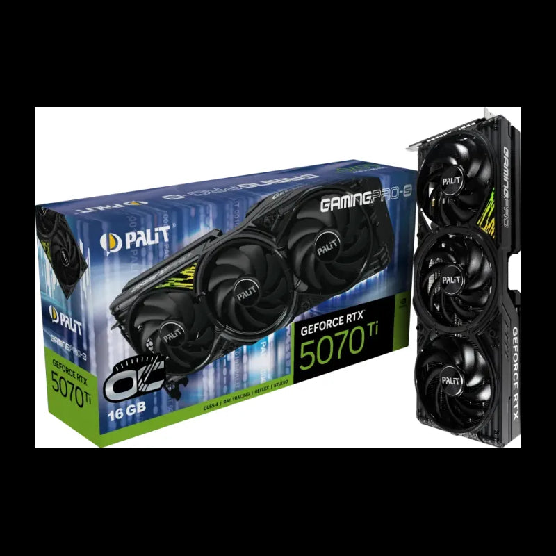 Scheda video GPU Palit GeForce RTX 5070 Ti GamingPro-S OC, GeForce RTX 5070 Ti, 16 GB, GDDR7, 256 Bit, 7680 x 4320 Pixel, PCI Express 5.0 - Consegna gratuita in circa 7 giorni lavorativi Palit