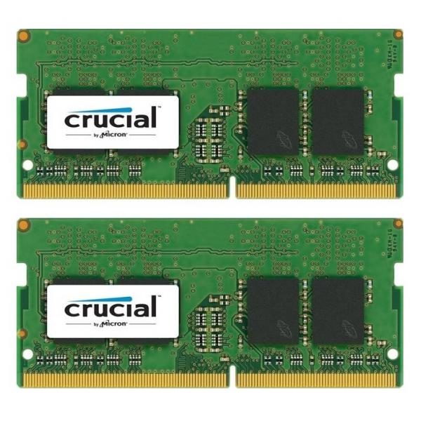 Crucial - DDR4 - kit - 16 GB: 2 x 8 GB - SO DIMM 260-pin - 2400 MHz / PC4-19200 - CL17 - 1.2 V - senza buffer - non ECC - Disponibile in 3-4 giorni lavorativi
