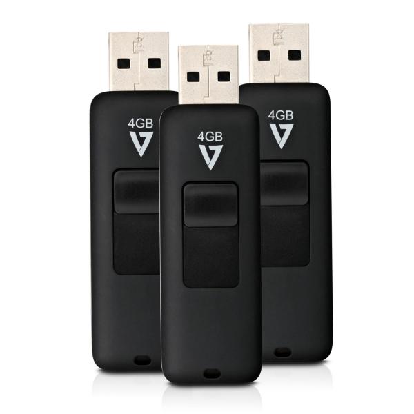 V7 CHIAVETTA USB 2.0 4GB - CONFEZIONE DA 3 PZ. - Disponibile in 3-4 giorni lavorativi