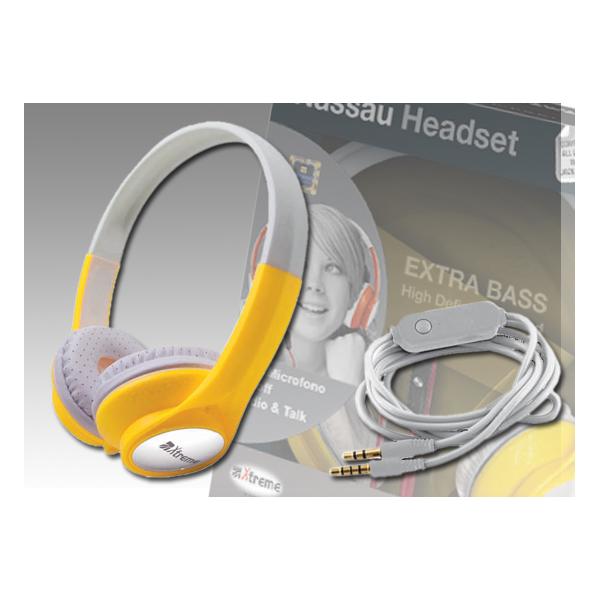 XTREME Cuffie Stereo+Microfono NASSAU Giallo - Disponibile in 2/3 giorni lavorativi