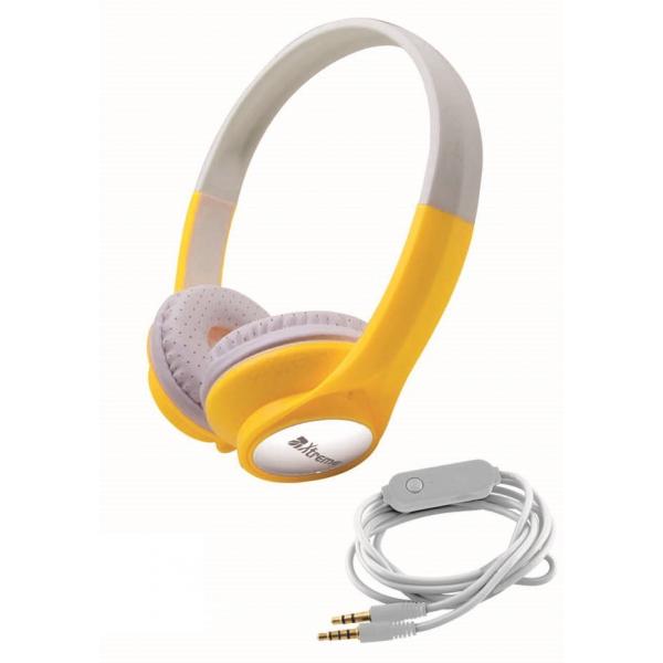 XTREME Cuffie Stereo+Microfono NASSAU Giallo - Disponibile in 2/3 giorni lavorativi