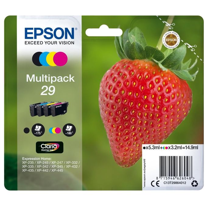 Epson Multipack 29 Fragola Confezione 4cartucce - Disponibile in 3-4 giorni lavorativi
