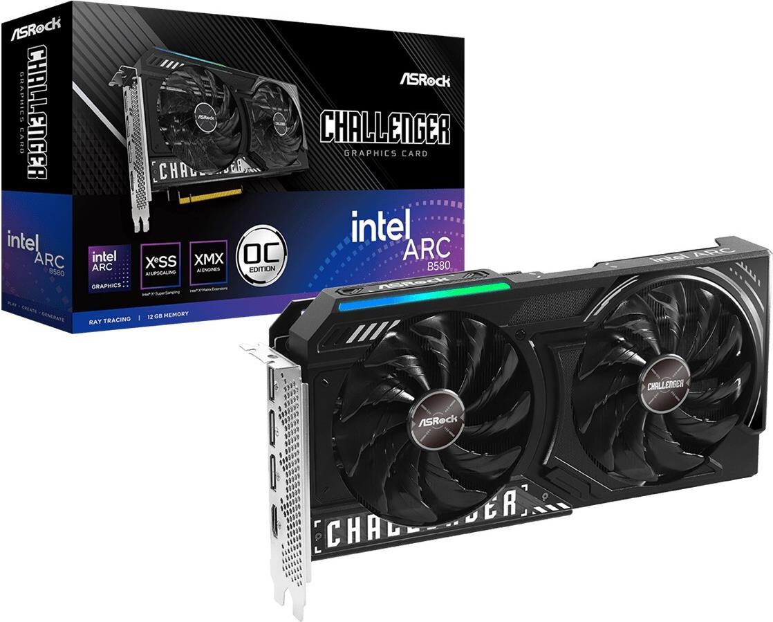 ASRock Challenger Intel Arc B580 12GB OC - Grafikkarten - Arc B580 - 12GB GDDR6 - PCIe 4,0 x8 - 3 x DisplayPort, HDMI (B580 CL 12GO) GameSIDE&Tech