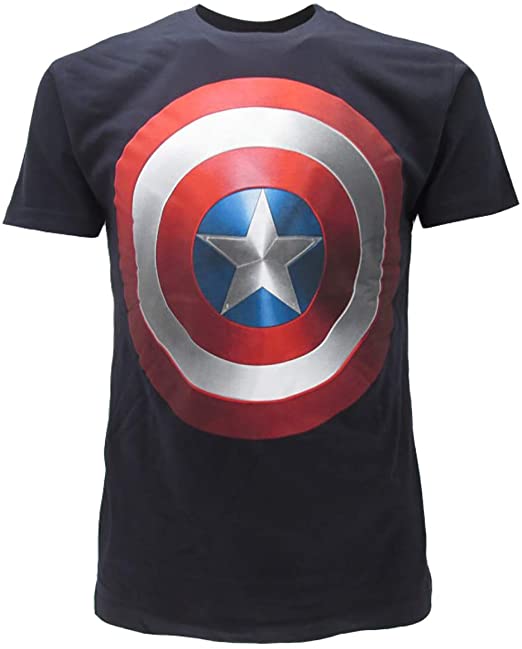 MARVEL AVENGERS CAPTAIN AMERICA SCUDO T-shirt S nera - Disponibile in 2/3 giorni lavorativi