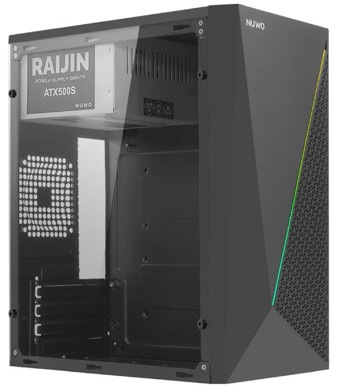 Nuwo Itak IK150 Case Micro ATX Nero con Pannello in Vetro + Alimentatore ATX 240W GameSIDE&Tech