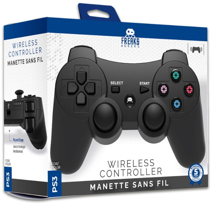 PS3 Bluetooth Wireless Gamepad  + 1M Charging Cable - Black Trade Invaders