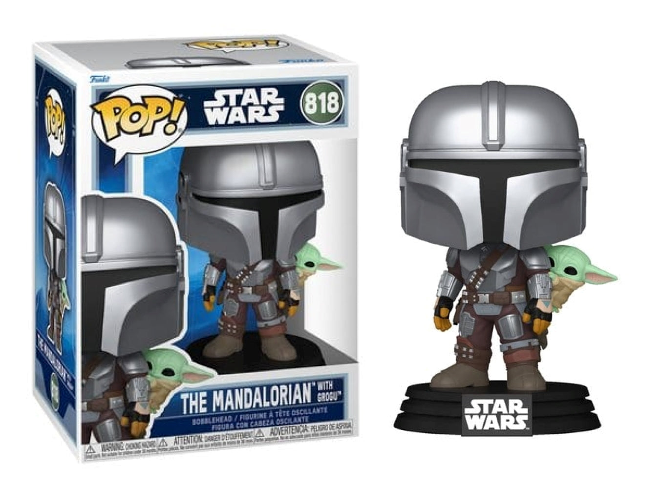FUNKO POP Star Wars - 818 Mandalorian With Grogu 9cm Funko