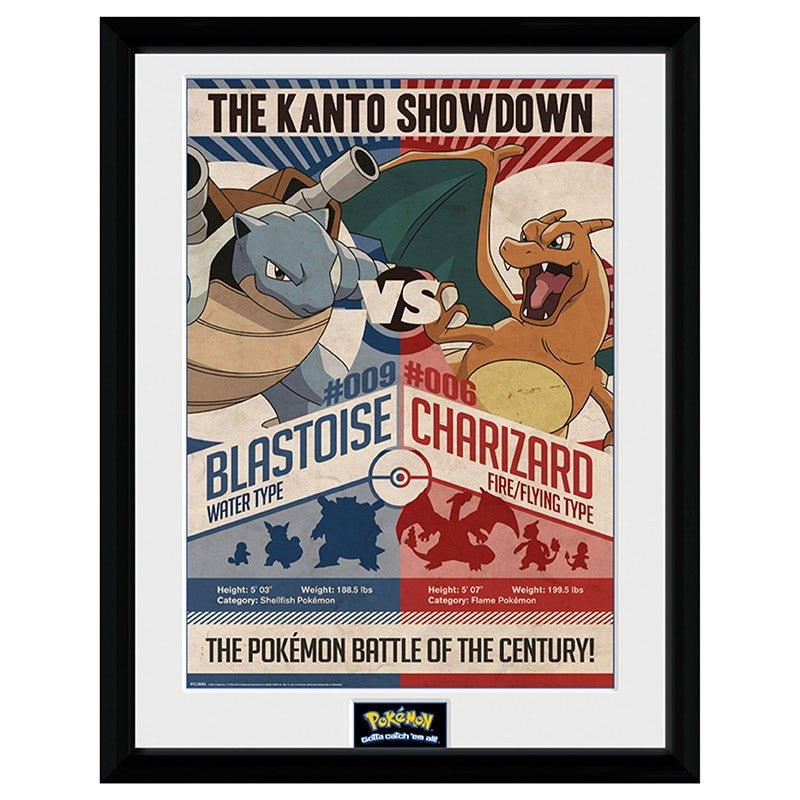 ABYSTYLE POKEMON - Poster incorniciato: "Red V Blue" (30x40) Abystyle