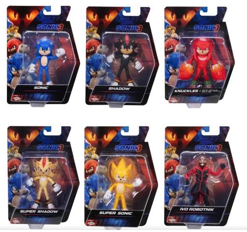 JAKKS PACIFIC Sonic 3 Movie personaggi articolati 13 cm w3 6 pz Jakks Pacific