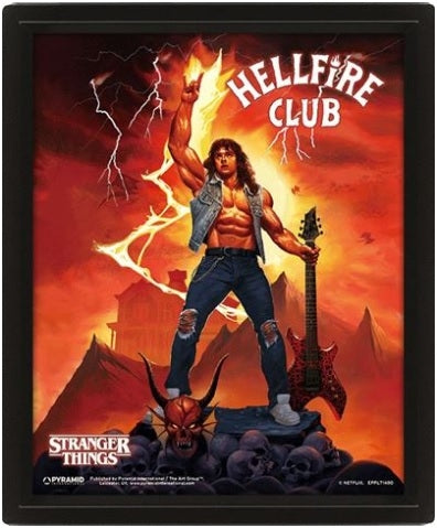 PYRAMID STRANGER THINGS 4 (HELLFIRE TRIBUTE) - POSTER 3D LENTICULAR INCORNICIATO Pyramid