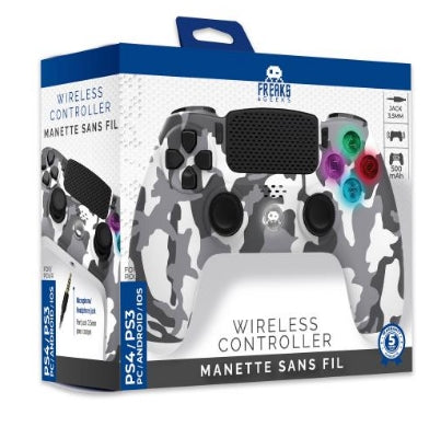 Wireless Controller for PS4 with 3,5mm jack slot - LED-White Camo Trade Invaders