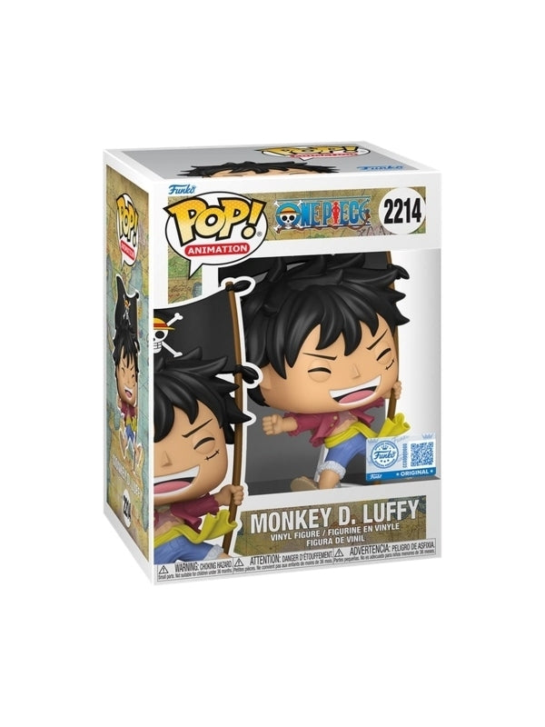 FUNKO POP Animation: One Piece - 2214 Monkey D.Luffy With Flag (Exclusive) 9cm Funko