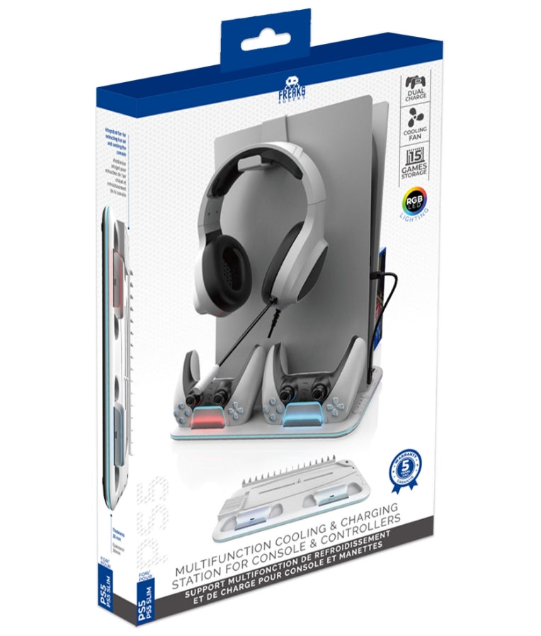 PS5 / PS5 Slim RGB Cooling and Charging Station - White - Disponibile in 2/3 giorni lavorativi Trade Invaders