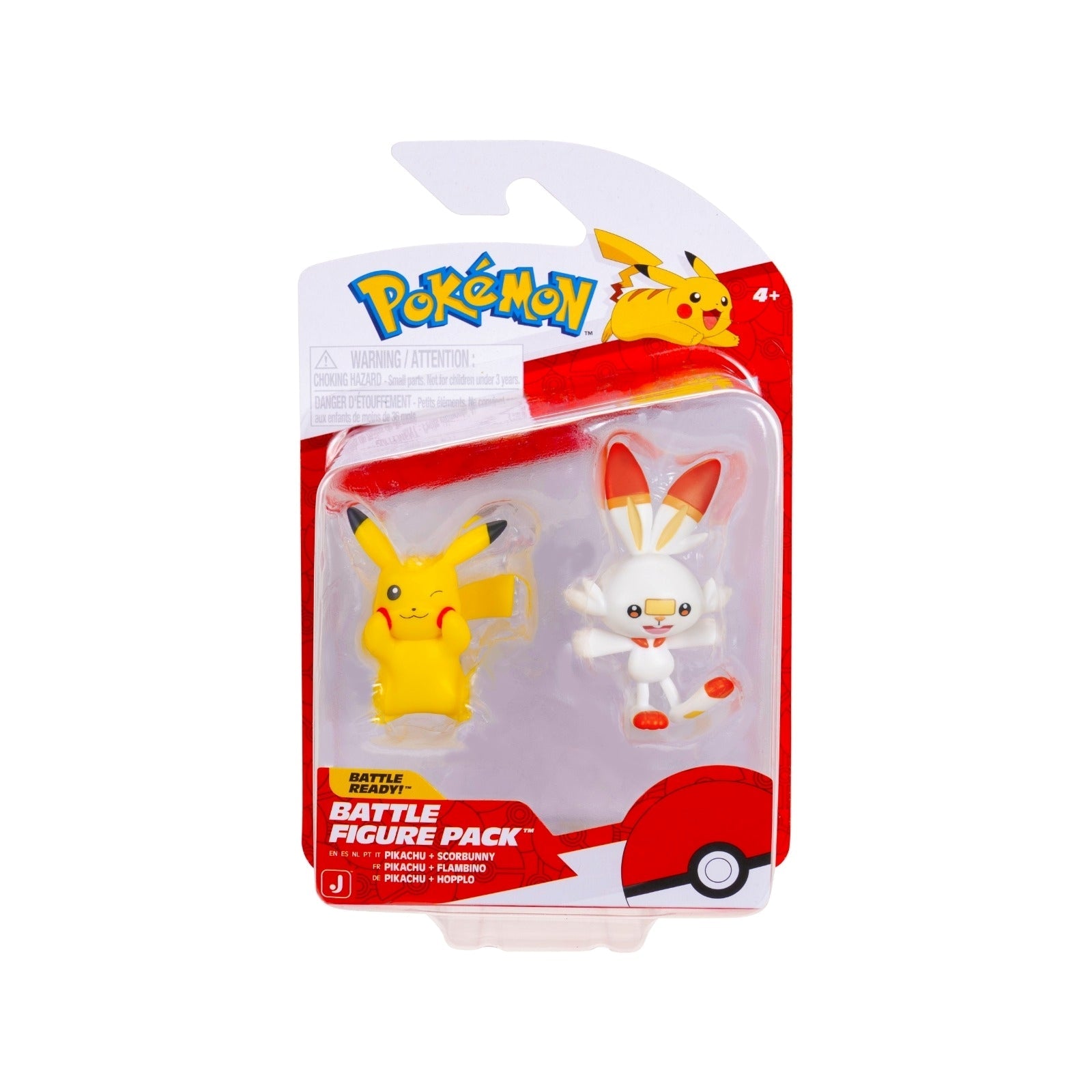 JAZWARES Battle Figure Pack: Pokemon - Scorbunny & Pikachu Jazwares