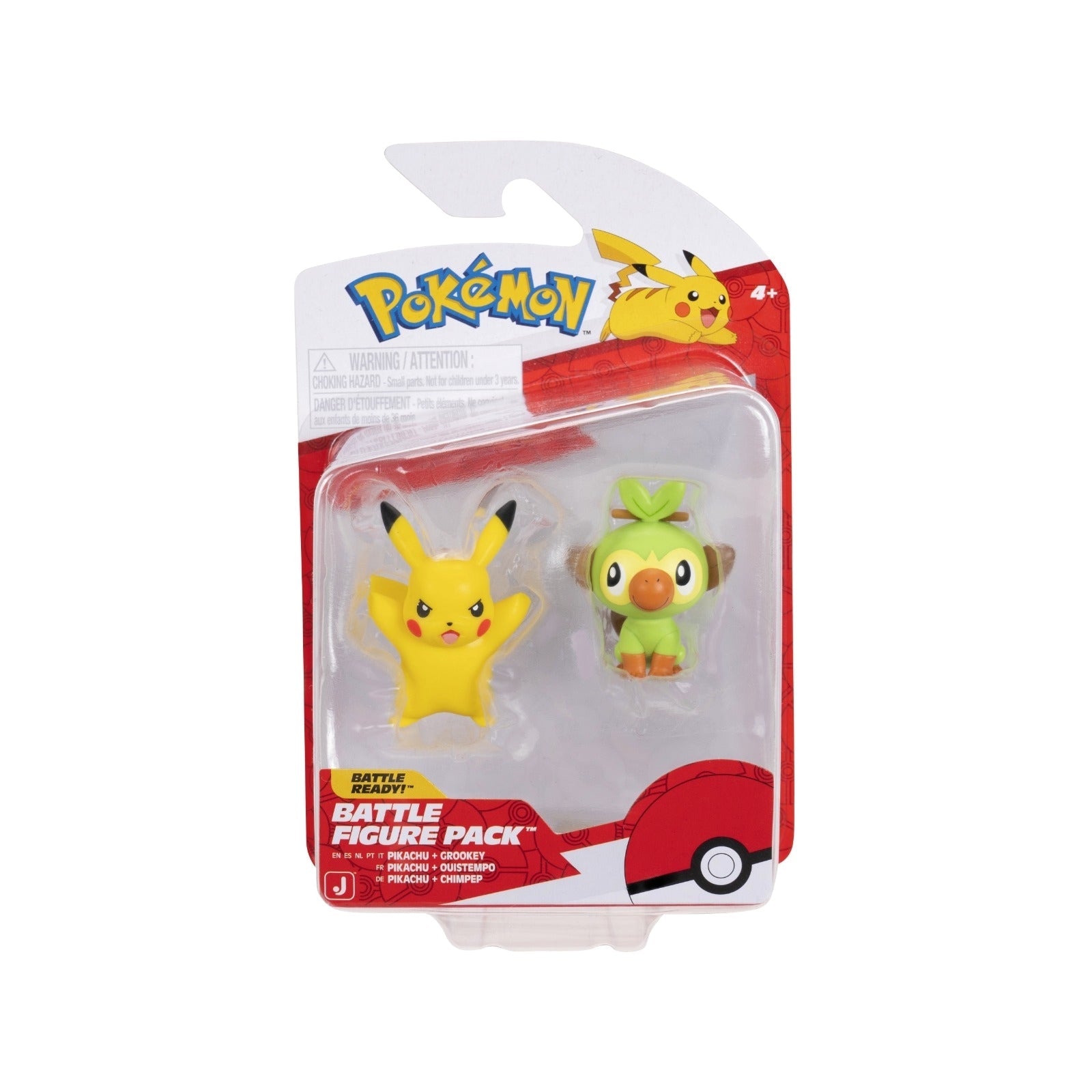 JAZWARES Battle Figure Pack: Pokemon - Grookey & Pikachu Jazwares