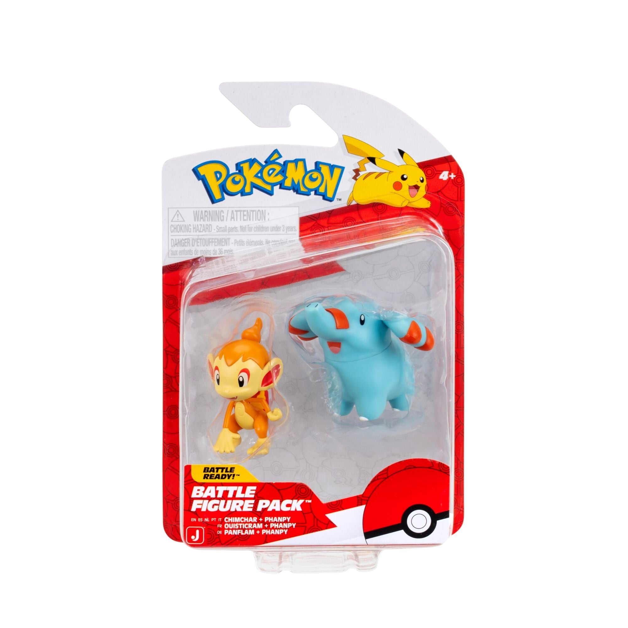 JAZWARES Battle Figure Pack: Pokemon - Phanpy & Chimchar Jazwares