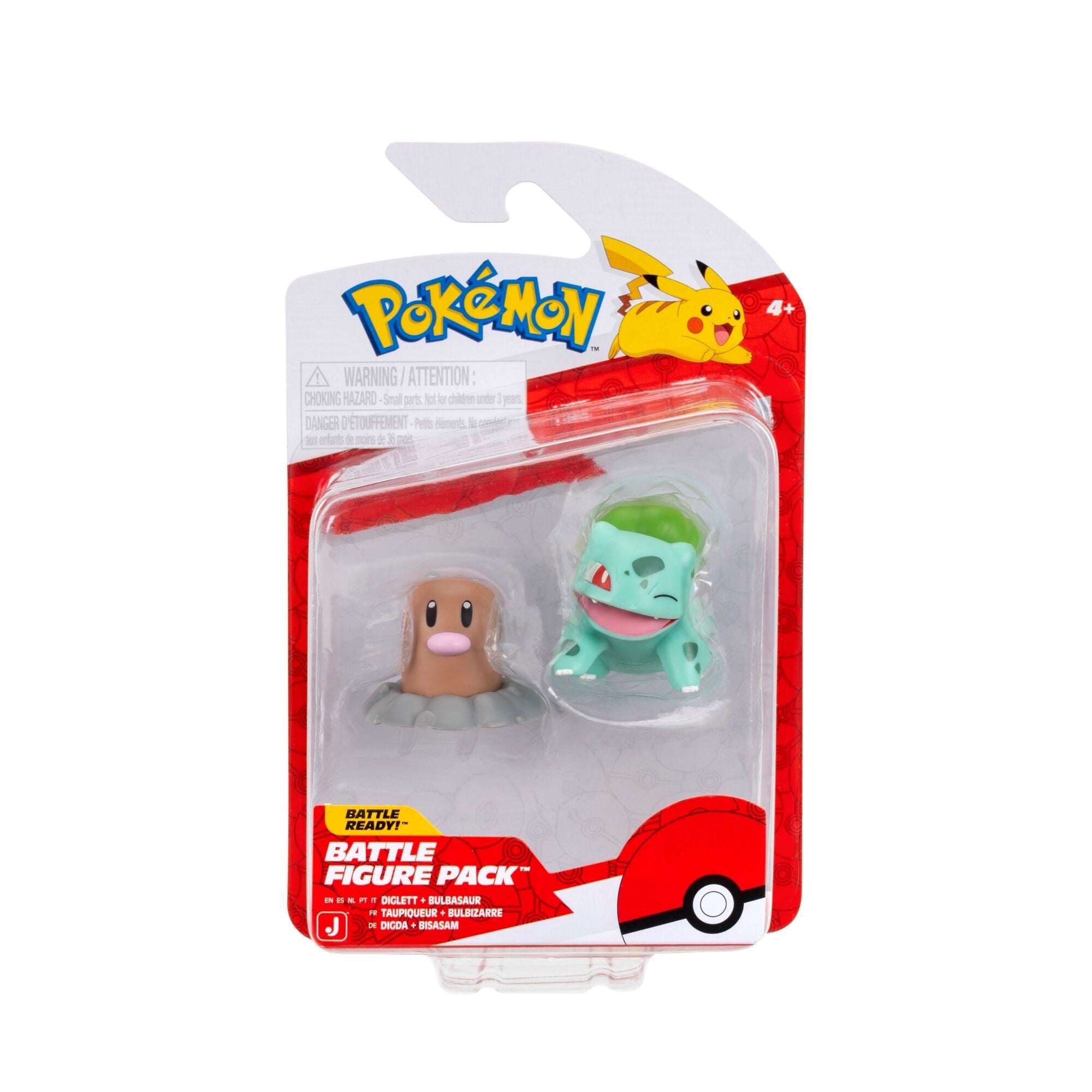 JAZWARES Battle Figure Pack: Pokemon - Diglett & Bulbasaur Jazwares