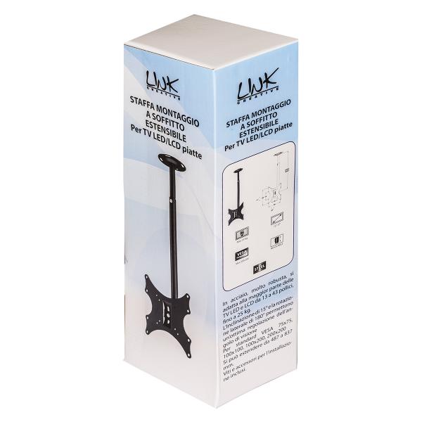 Link staffa estensibile montaggio a soffitto per tv LED-LCD da 13'' a 43'' - Disponibile in 3-4 giorni lavorativi