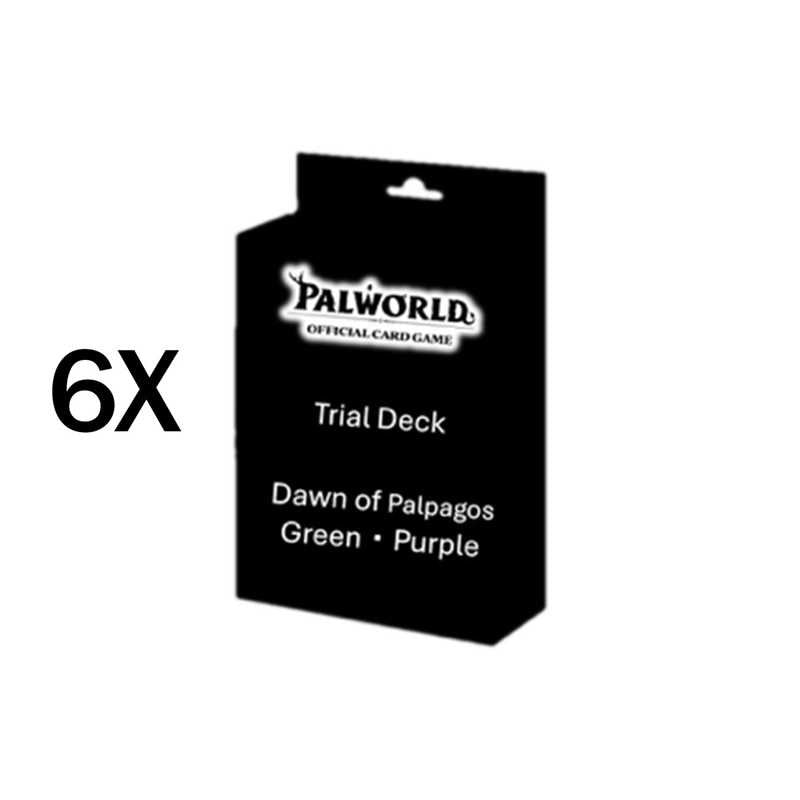 PALWORLD Official Card Game - Dawn of Palpagos Trial Deck Display (6 Mazzi)  Green - Purple TD02 - ENG GED
